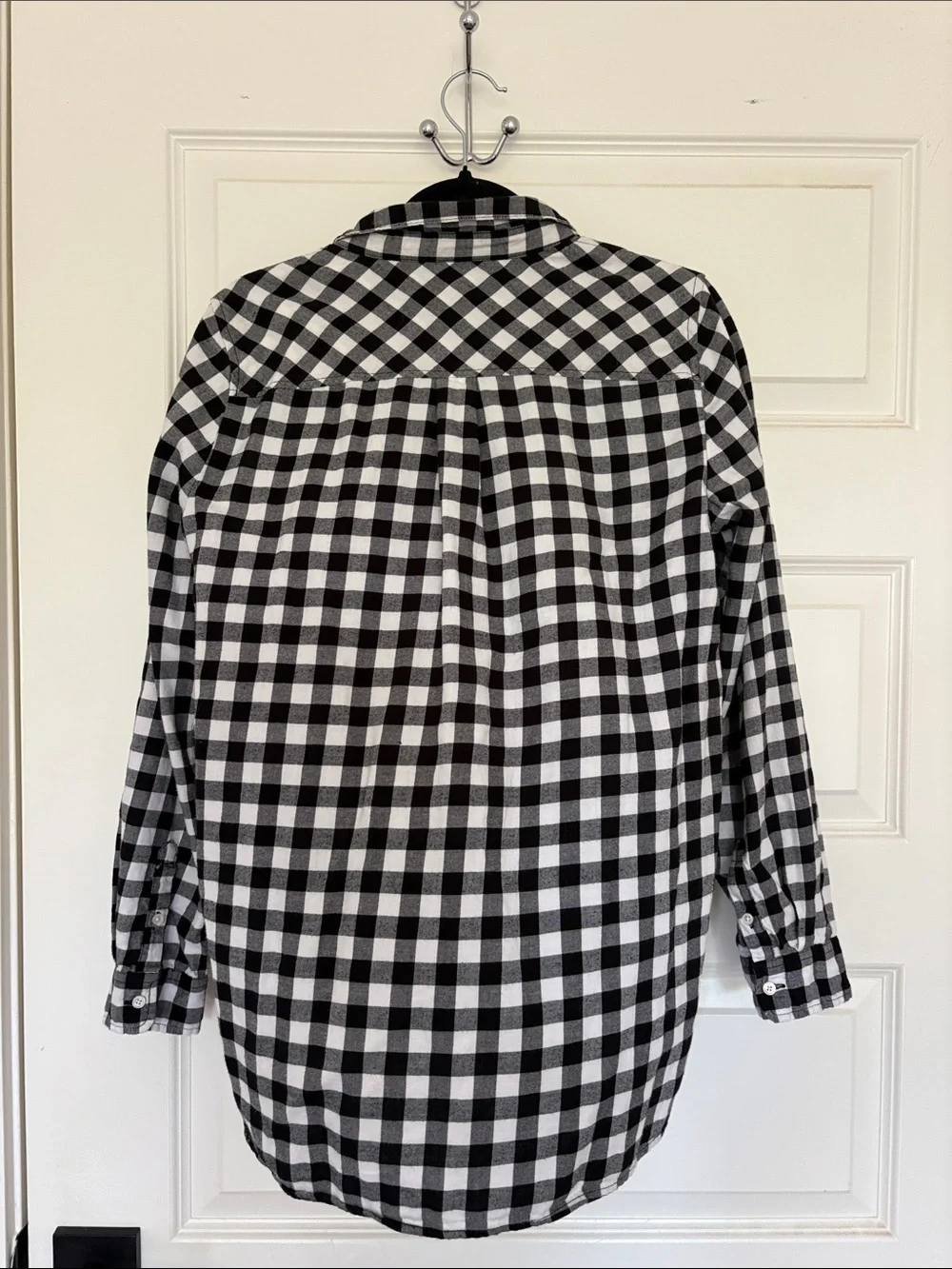 J. Crew Black and White Flannel Check Button-Down Casual Shirt